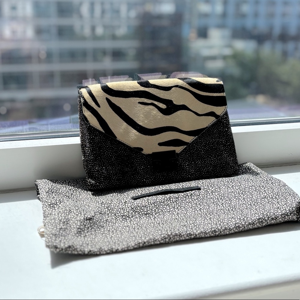NEW Loeffler Randall Calf Hair & Leather Purse